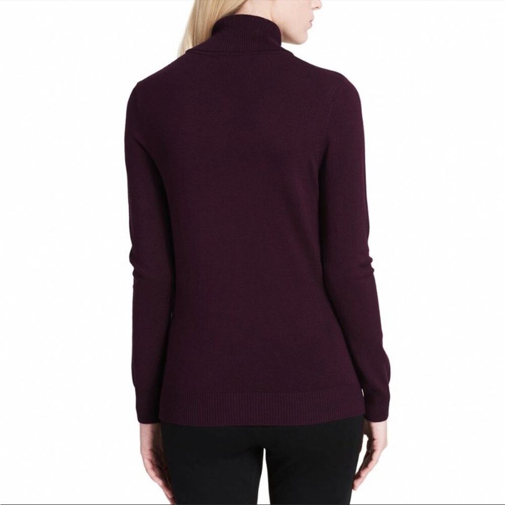 Calvin Klein Sweater Turtleneck Long Sleeve Pullover Medium Purple - Picture 2 of 6